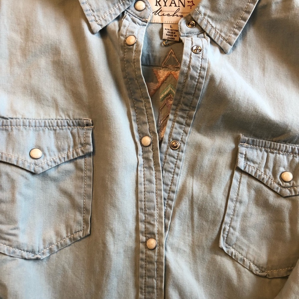 Aztec chambray button down - Picture 2 of 3
